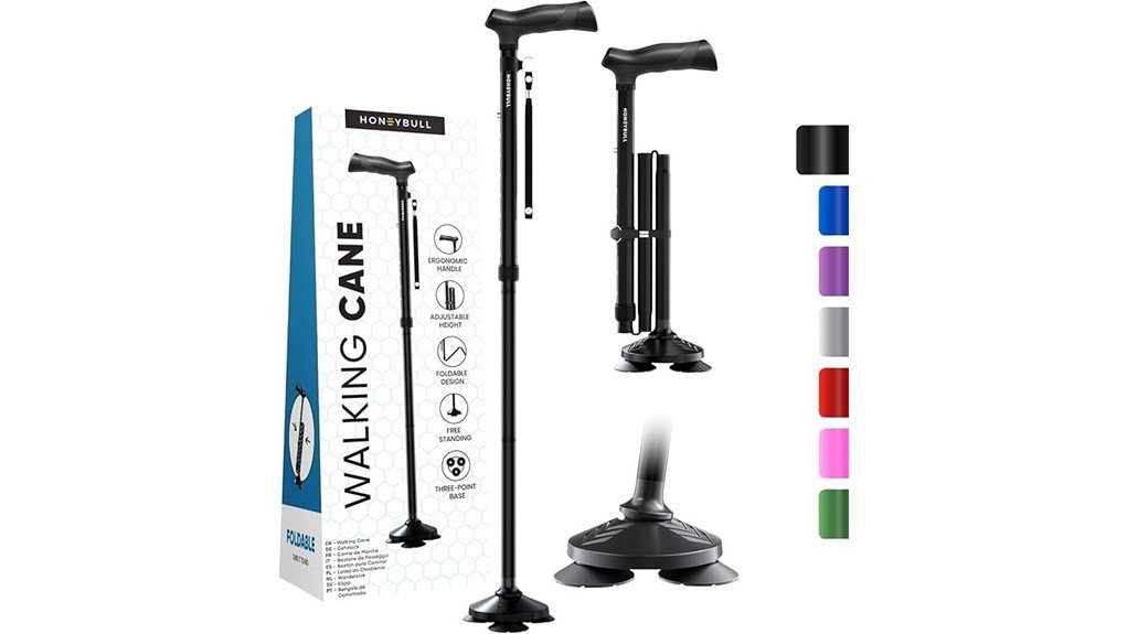 adjustable free standing walking cane