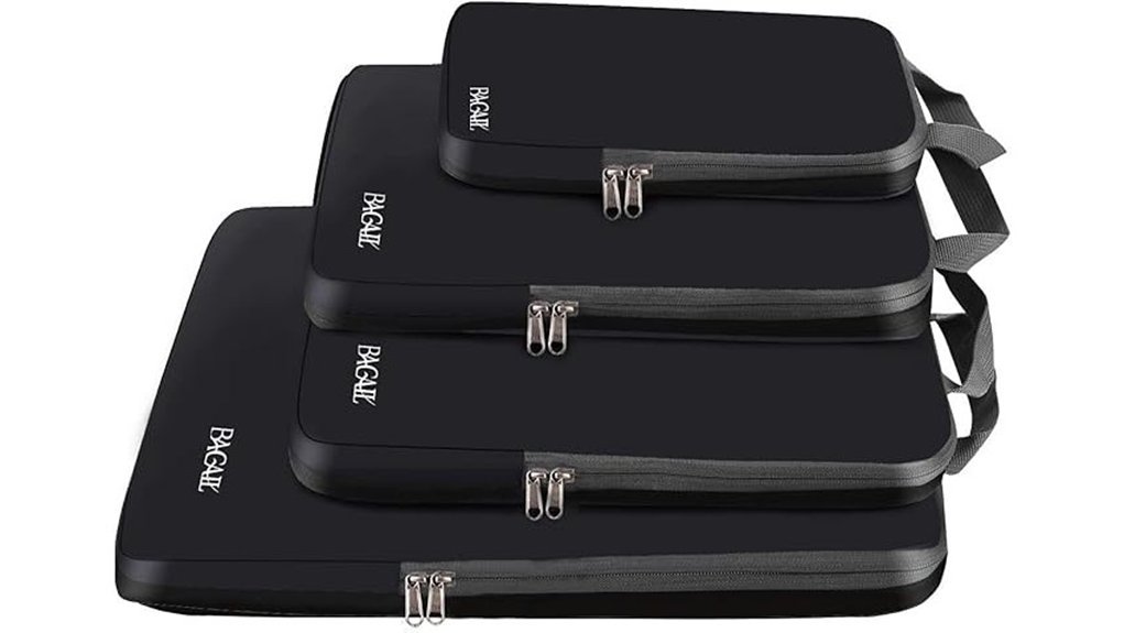 black compression packing cubes