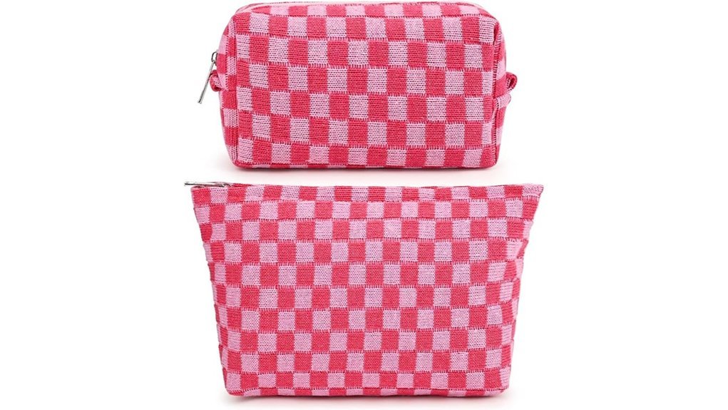 checkered makeup bag organizer