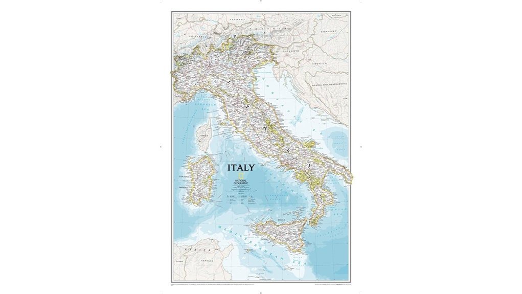 classic italy wall map