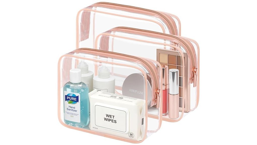 clear toiletry bag set