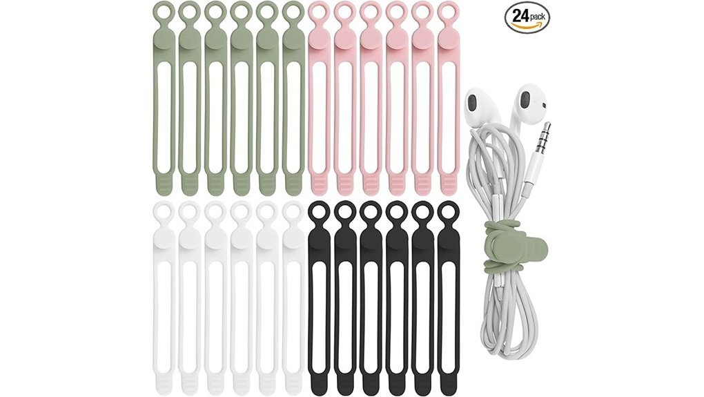 colorful silicone cable straps