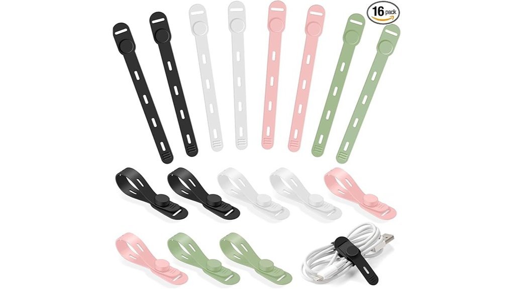 colorful silicone cable ties