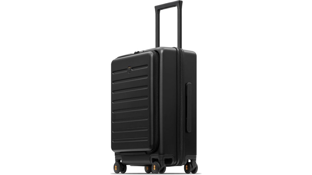 compact black carry on luggage