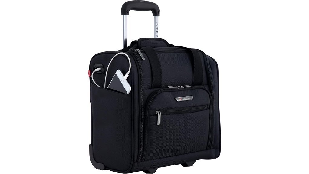 compact luggage with usb