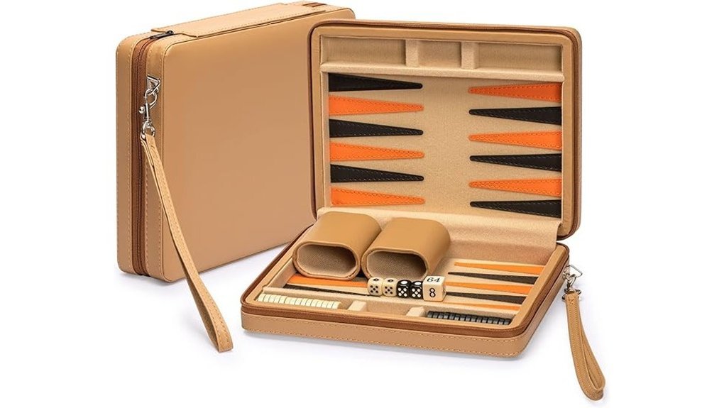 compact magnetic backgammon set