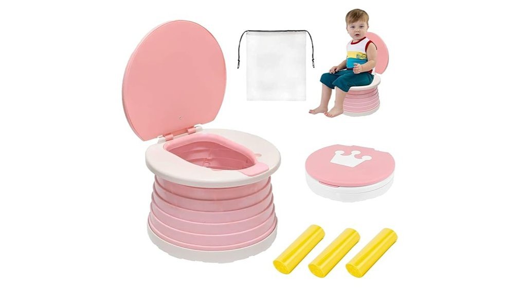 compact pink toddler potty