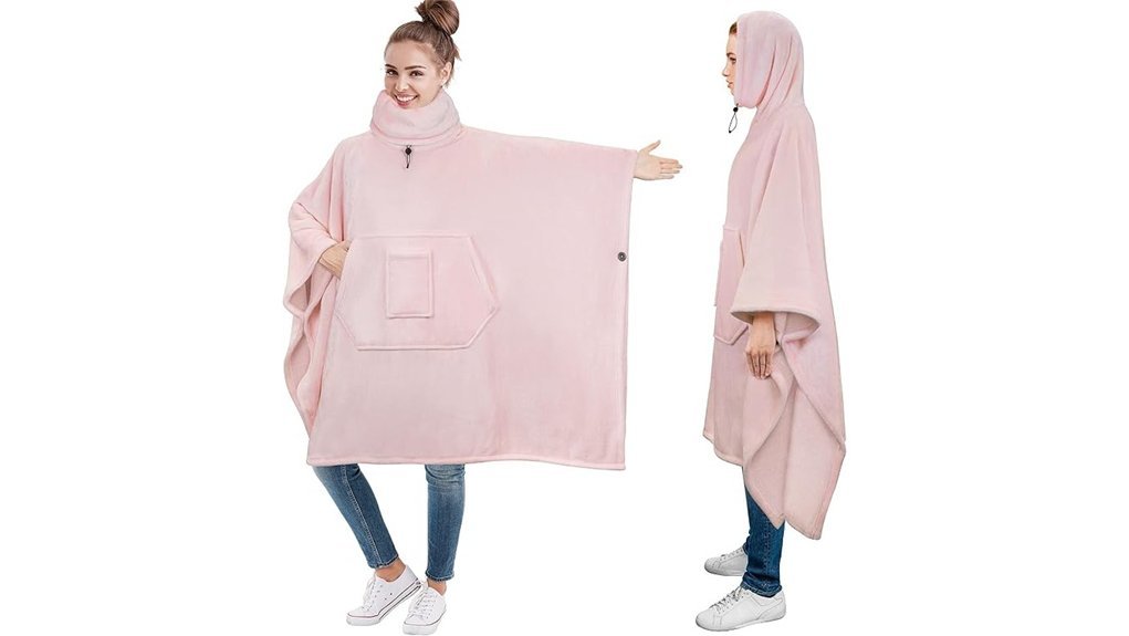 cozy fleece hoodie poncho