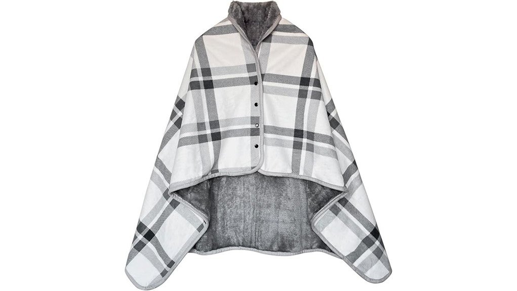 cozy plaid poncho blanket