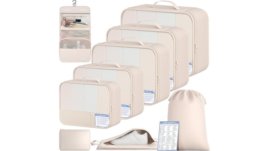 cream packing cubes set