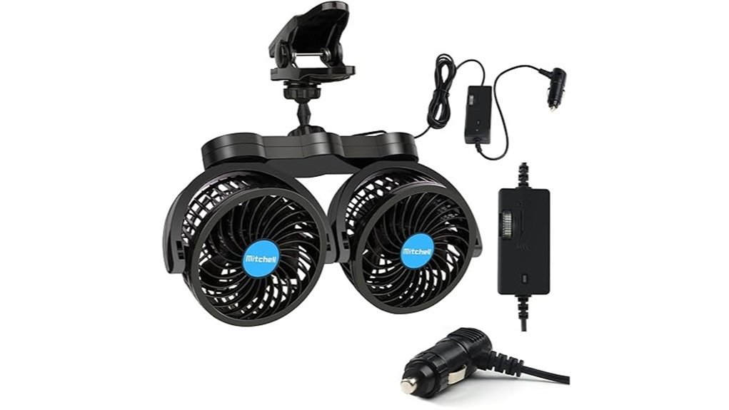 dual head car fan