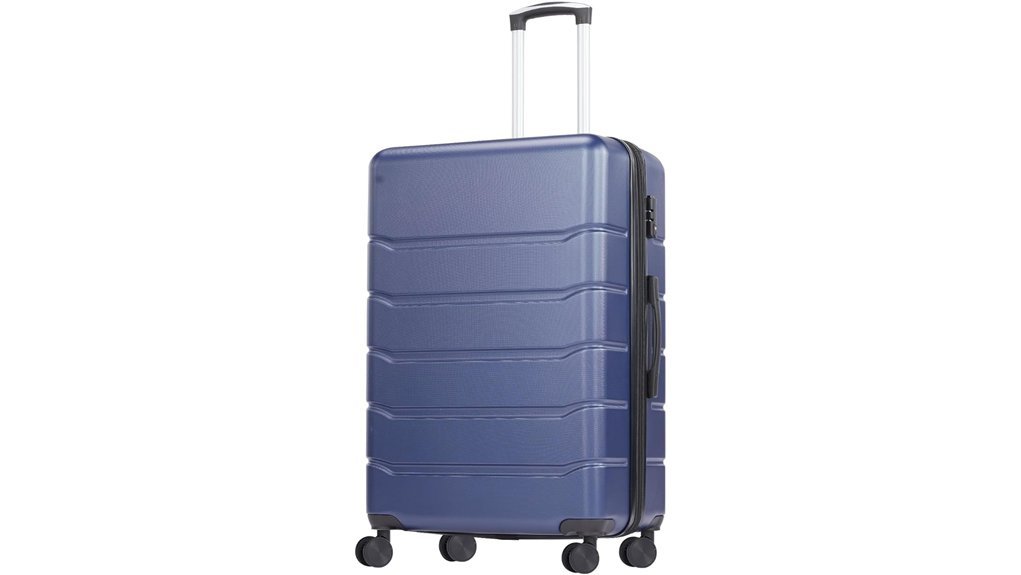 expandable blue hardside luggage