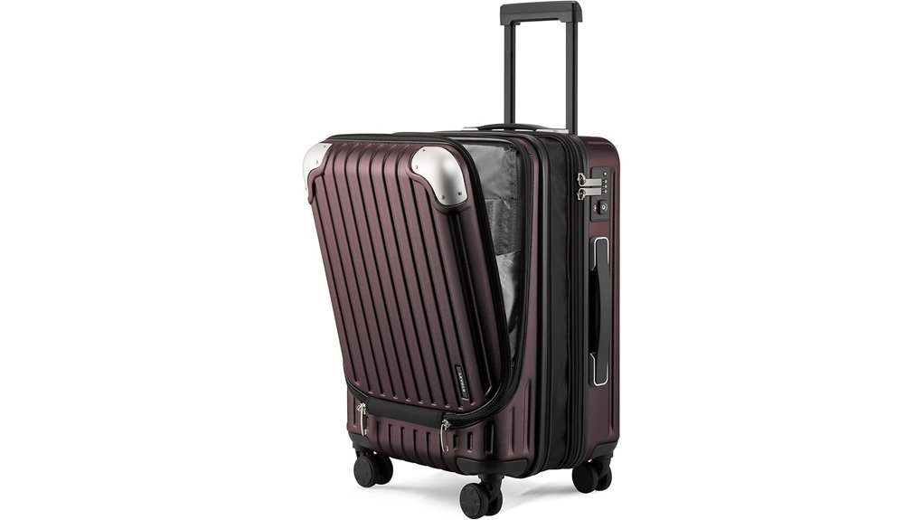 expandable red carry on suitcase