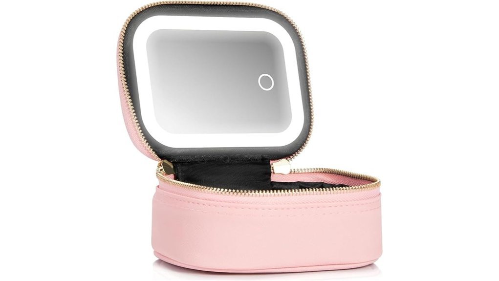 illuminated travel makeup organizer