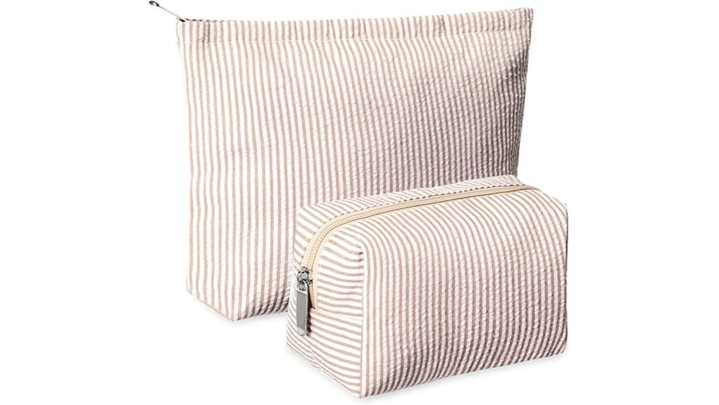khaki makeup bag set
