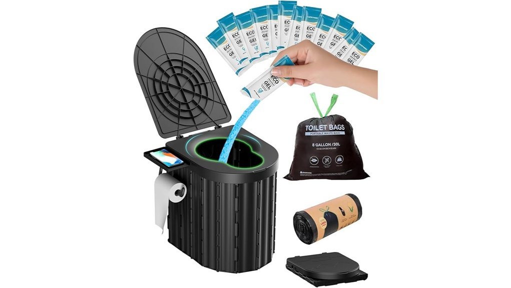 leak proof portable camping toilet