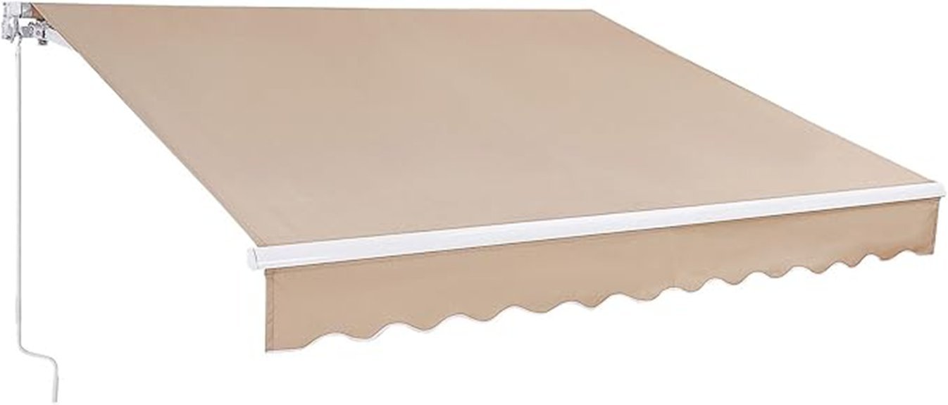 manual retractable patio awning