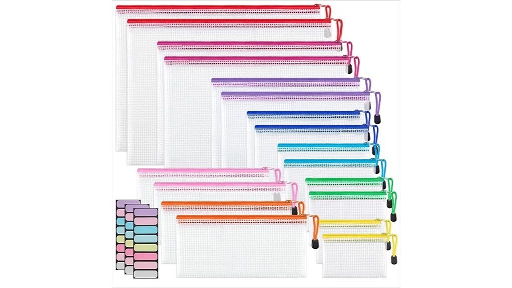 mesh zipper pouch set