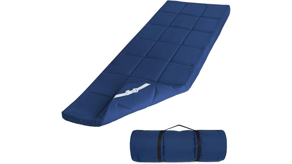 navy quilted camping pad