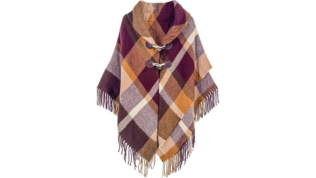 plaid poncho shawl wrap