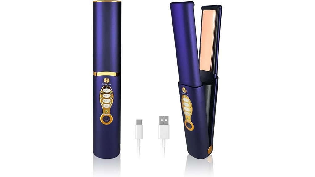 portable cordless hair straightener