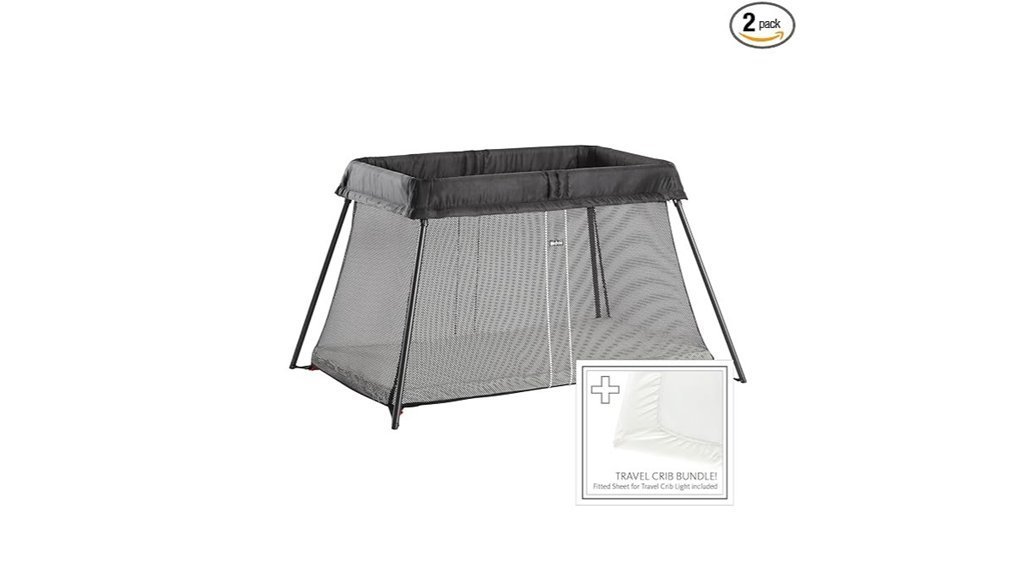 portable crib with sheet
