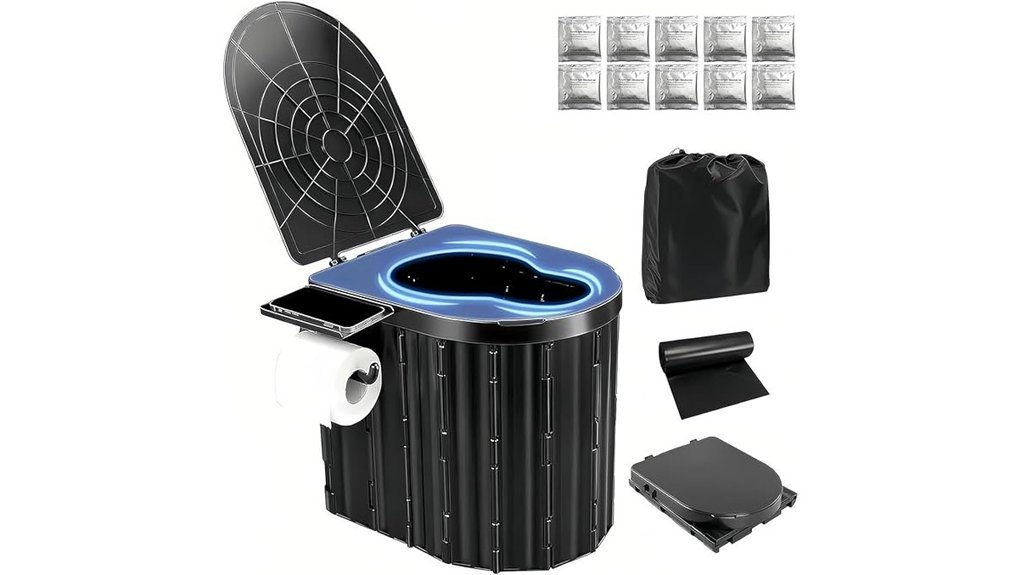 portable leak proof camping toilet