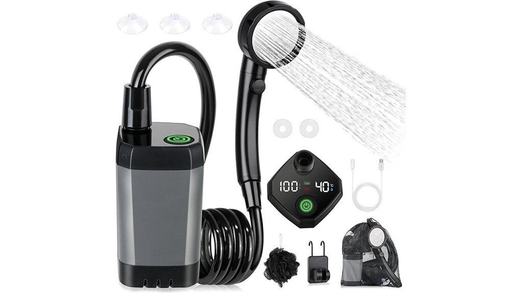 portable led camping shower