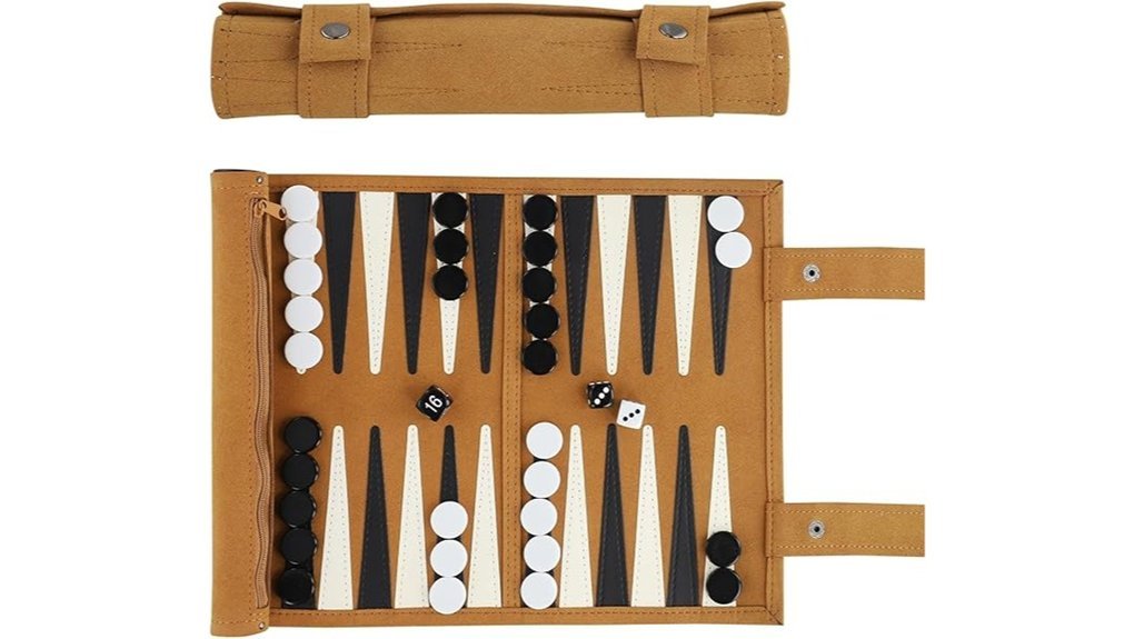 portable roll up backgammon set