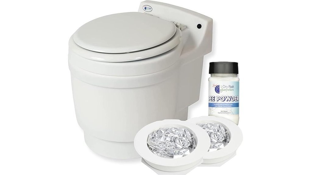 portable waterless toilet solution