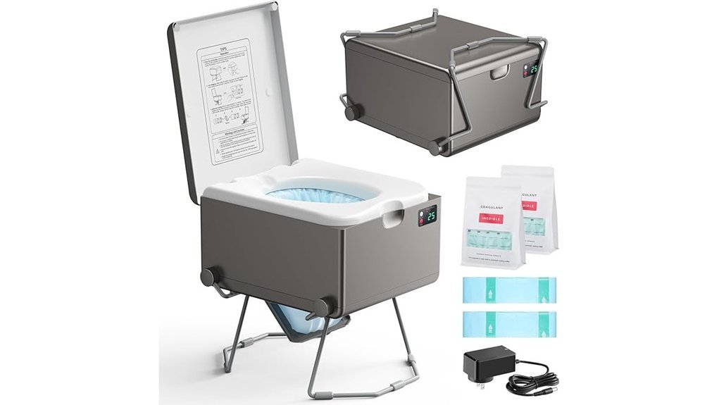 portable waterless toilet solution