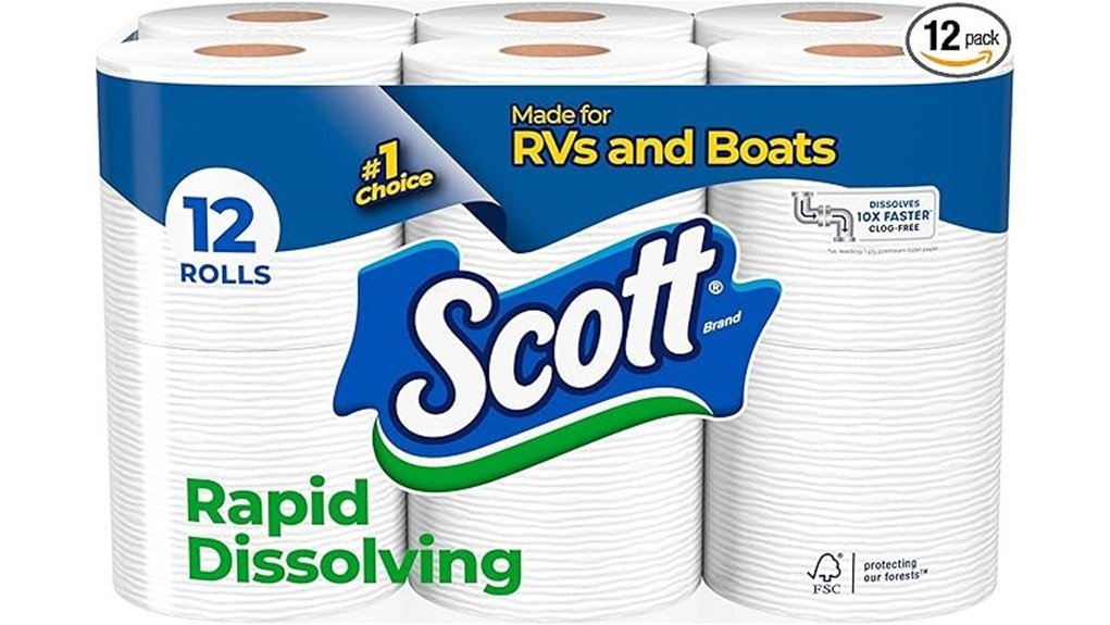 rapid dissolving toilet paper