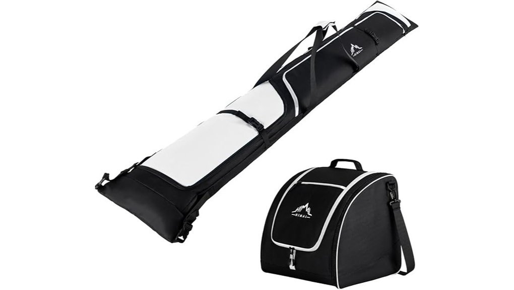 ski bag and boots