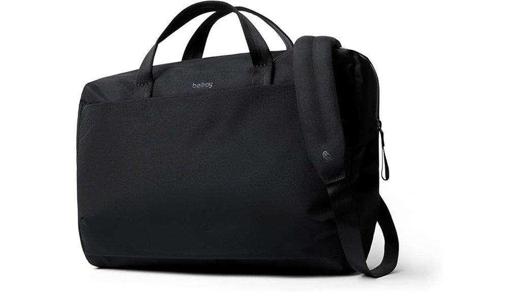 sleek black laptop messenger