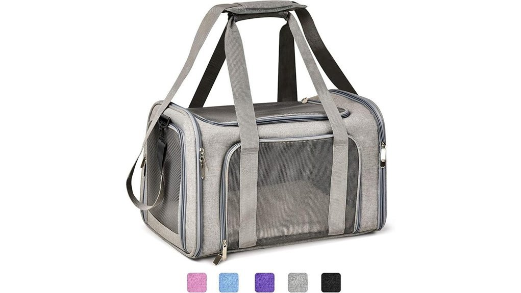soft grey pet carrier