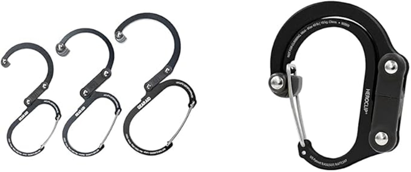 stealth black carabiner set