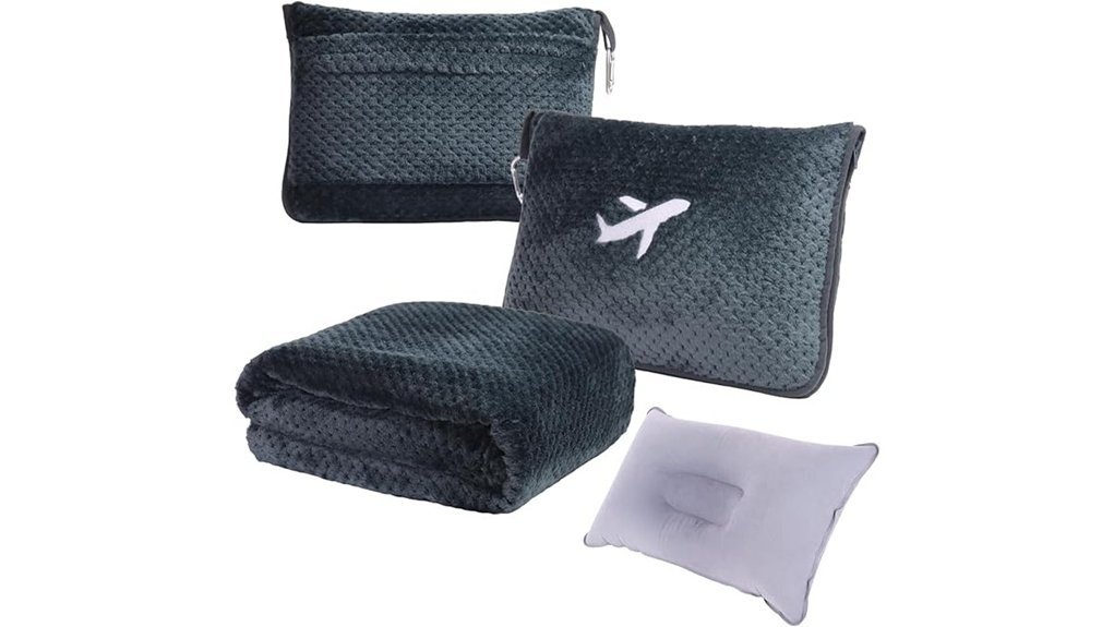 travel blanket pillow combo