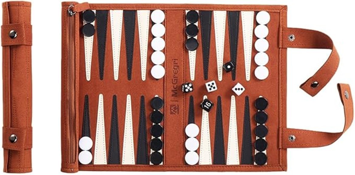 travel friendly backgammon set