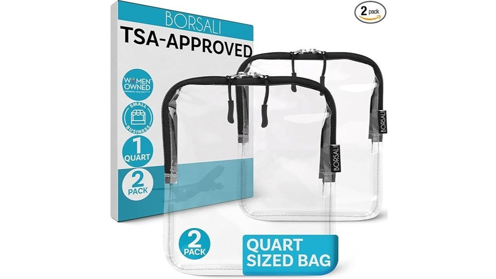 travel friendly clear bags