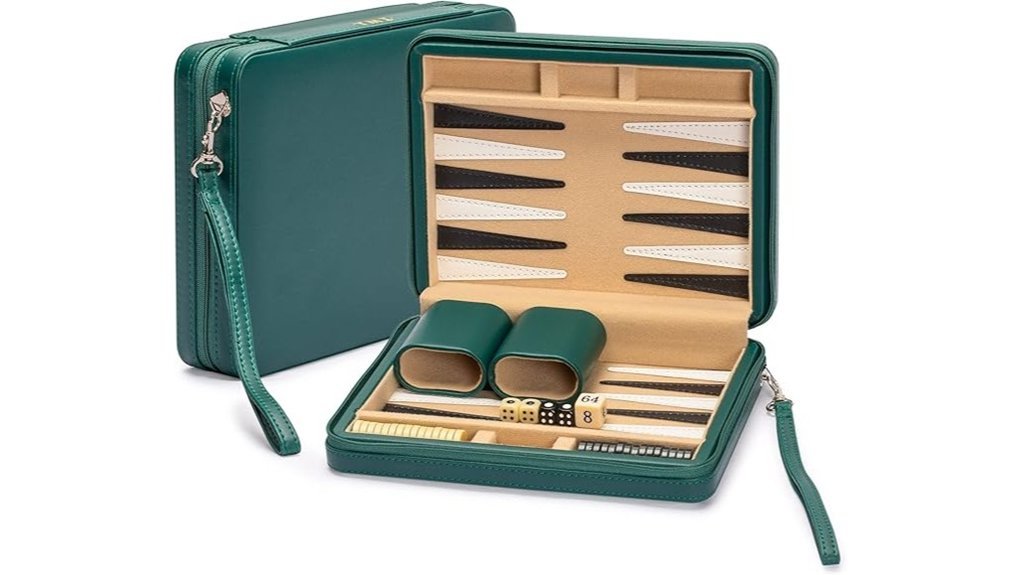 travel sized backgammon set