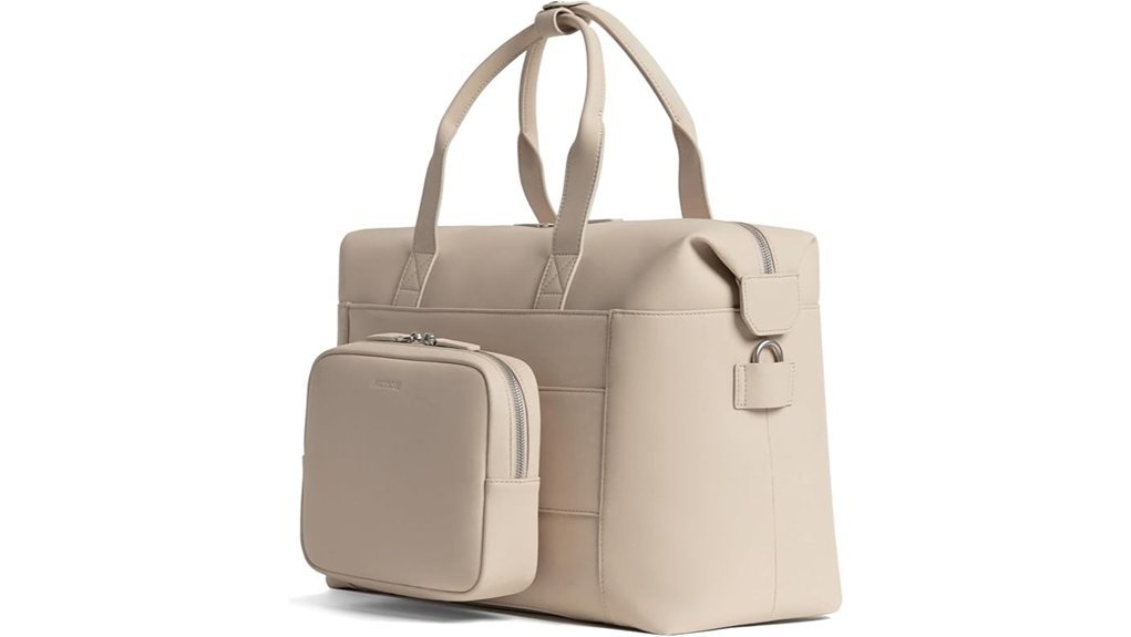 vegan leather travel duffel