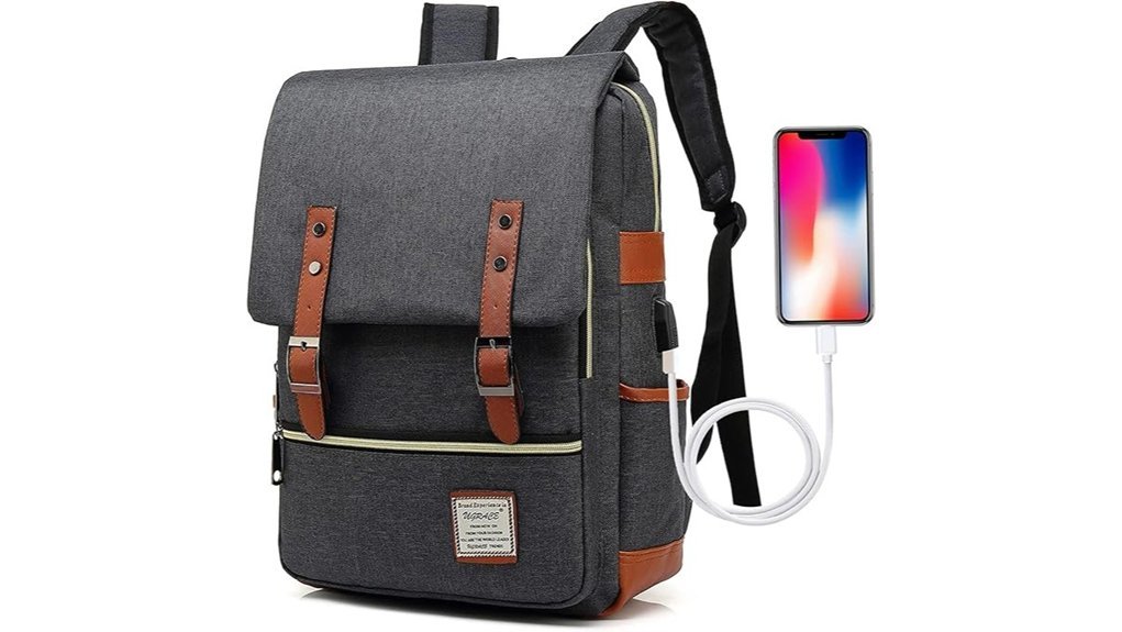 vintage laptop backpack usb