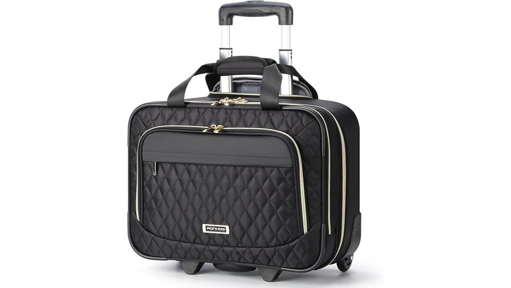 wheeled laptop briefcase black