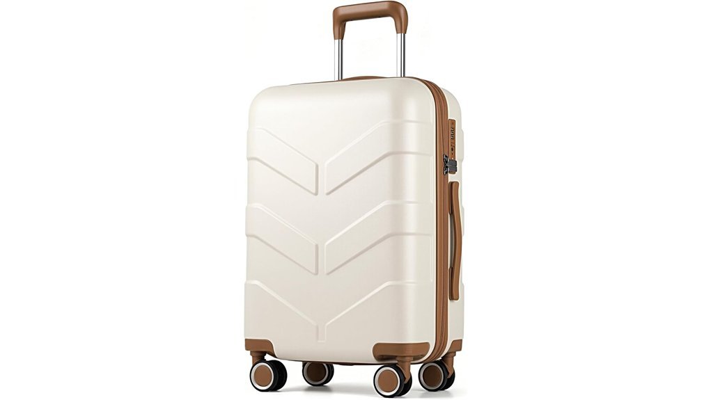 white hardside carry on luggage