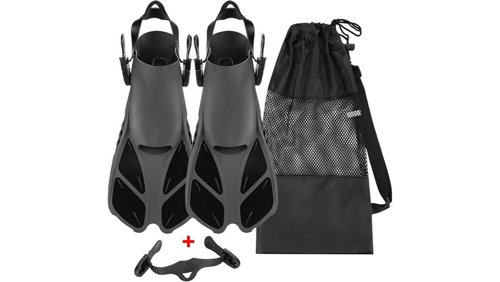 adjustable snorkel fins included