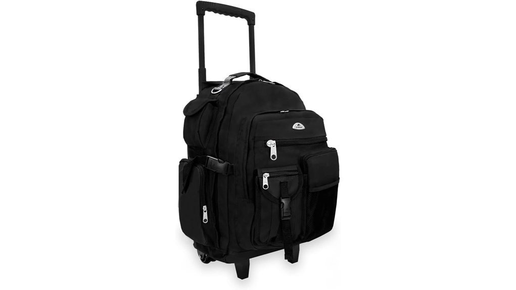 black wheeled backpack deluxe