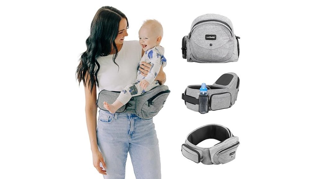 comfortable grey baby carrier