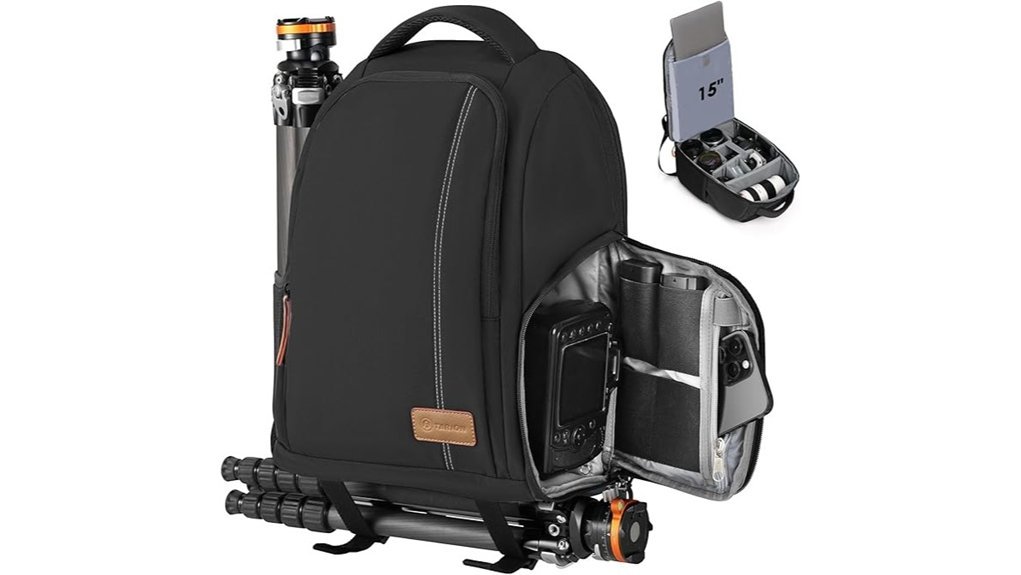 compact camera backpack black