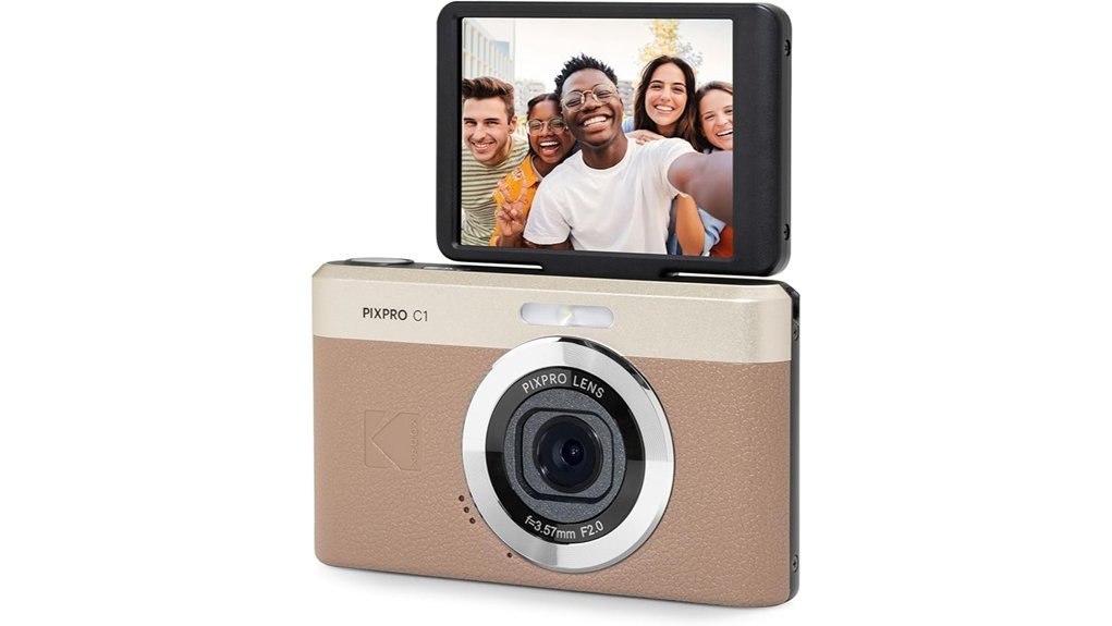 compact camera with flip screen