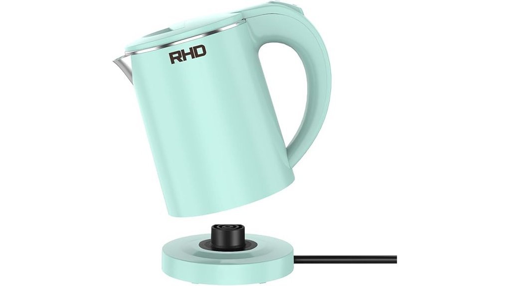 compact green travel kettle
